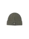 Stone Island Virgin Wool Beanie In Green