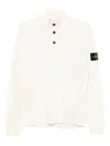 Stone Island High-neck Sweater With Button Closure In Neutral