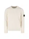 Stone Island Wool-blend Logo Patch Sweater In White