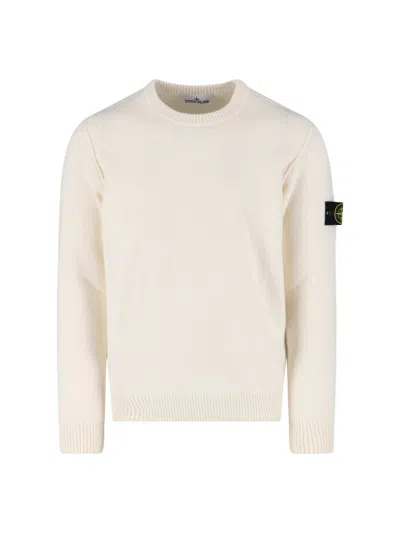STONE ISLAND VIRGIN WOOL BLEND LOGO SWEATER