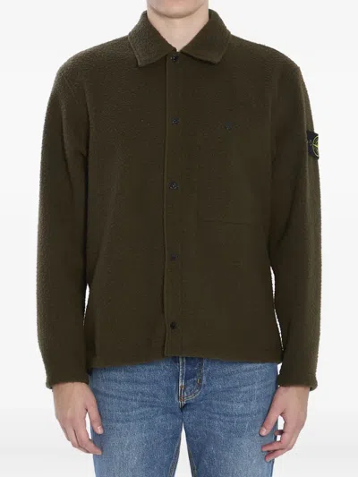 STONE ISLAND VIRGIN WOOL-BLEND SHIRT