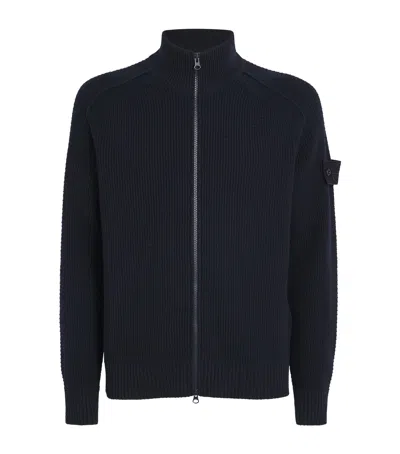 STONE ISLAND GHOST PIECE VIRGIN WOOL CARDIGAN