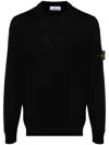 Stone Island 6100032 Organic Cotton Diagonal Fleece 'old' Effect In Black