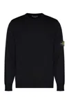 Stone Island Ribbed Detail Crew Neck Sweatshirt With Iconic Badge