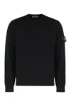 Stone Island Sweater With Round Neck In Mixed Wool In Black