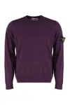 Stone Island Crew-neck Virgin-wool Sweater In Purple