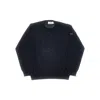 Stone Island Virgin Wool Crewneck Sweater Kids In Black