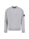 Stone Island Crewneck Sweatshirt With Raised Seams In Gray
