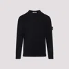 Stone Island Round-neck Jumper With Embossed Stitching In Blue