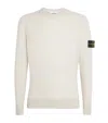 Stone Island Crewneck Ribbed Sweater Long Sleeves In White