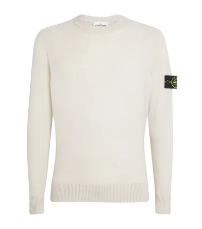 STONE ISLAND VIRGIN WOOL RIB-DETAIL SWEATER
