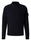 Stone Island Logo Roll-neck Jumper In Black