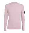 Stone Island Lambswool Crewneck Jumper Raised Seams In Pink