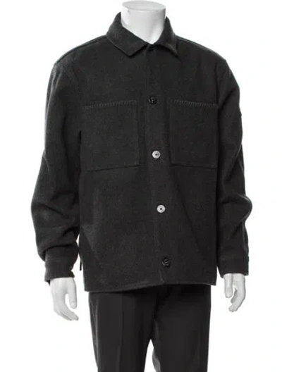 Pre-owned Stone Island Virgin Wool Utility Jacket In Gray