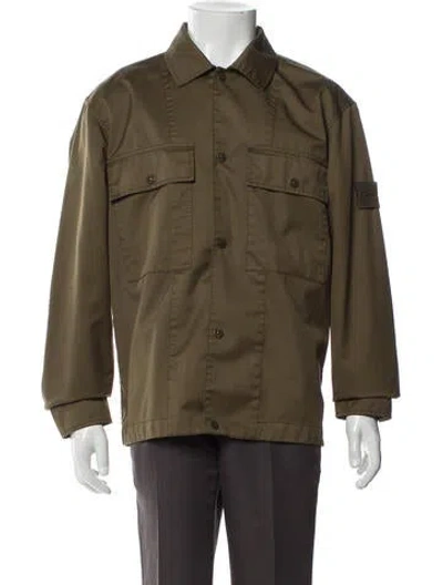 Pre-owned Stone Island Virgin Wool Utility Jacket In Green