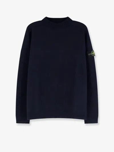 Stone Island Virigin Wool Sweater In Blue