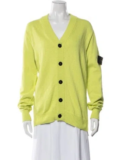 Pre-owned Stone Island V-neck Sweater In Green