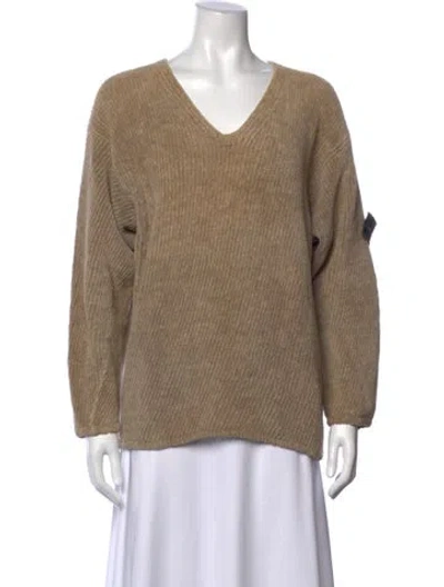 Pre-owned Stone Island V-neck Sweater In Neutral