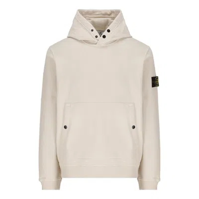 Stone Island Waffen Patch Hoodie 'beige' In Neutral