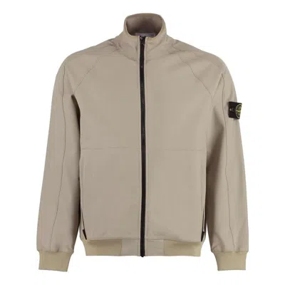 Stone Island Waffen Patch Tech Track Jacket 'tan' In Brown