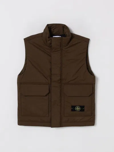 Stone Island Waistcoat  Junior Kids Color Green In Brown