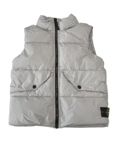 Stone Island Wappen Patch Down Padded Vest Grey In Gray