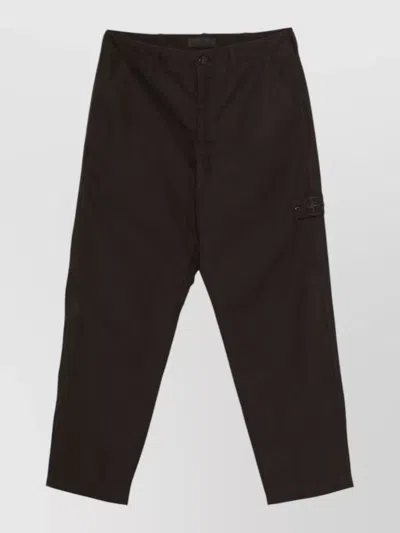 Stone Island Water Repellent Chino Trousers Belt Loops Pockets In Brown