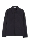 Stone Island Water Repellent Compact Canvas Jacket In Black