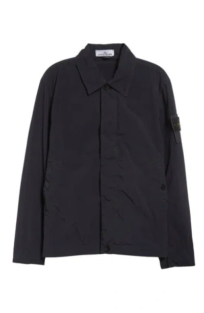 Stone Island Water Repellent Compact Canvas Jacket In Black