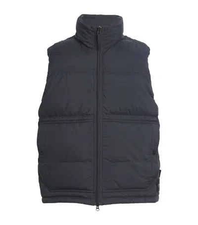 Stone Island Water-repellent Down Gilet In Blue