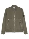 Stone Island Military Green Bomber Jacket With Iridescent Finish In Green