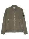 Stone Island Military Green Bomber Jacket With Iridescent Finish