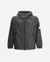 Stone Island Lightweight Hooded Jacket With Anti-drip And Reflective Details In Black