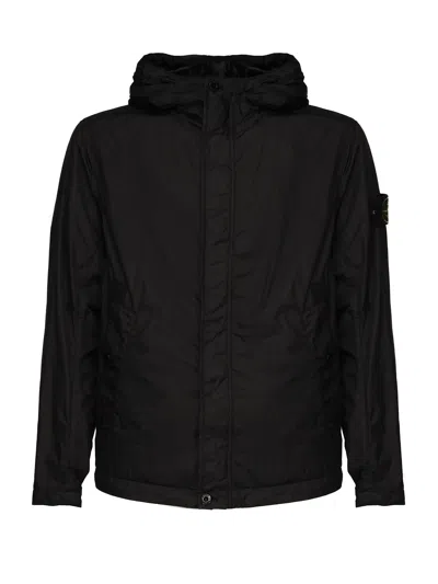 Stone Island Waterproof Jacket With Hood In Black