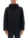 Stone Island Waterproof Hooded Jacket Front Pockets In Black