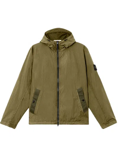 Stone Island Water-repellent And Windproof Jacket With Hood In Blue