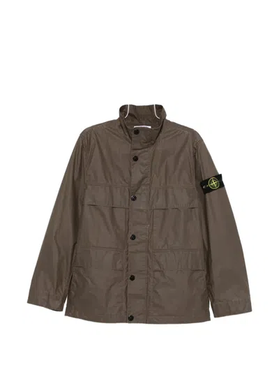 STONE ISLAND WAXED SHIRT JACKET