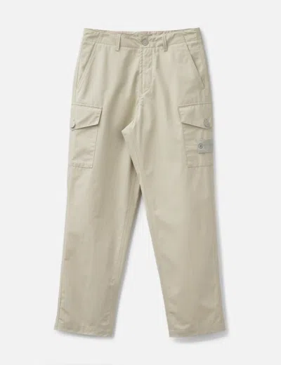 Stone Island Weatherproof Cotton Canvas Cargo Pants In Sand