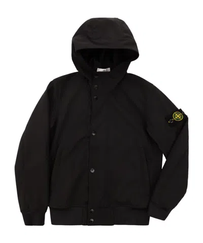 Stone Island Weatherproof Hooded Jacket In Black