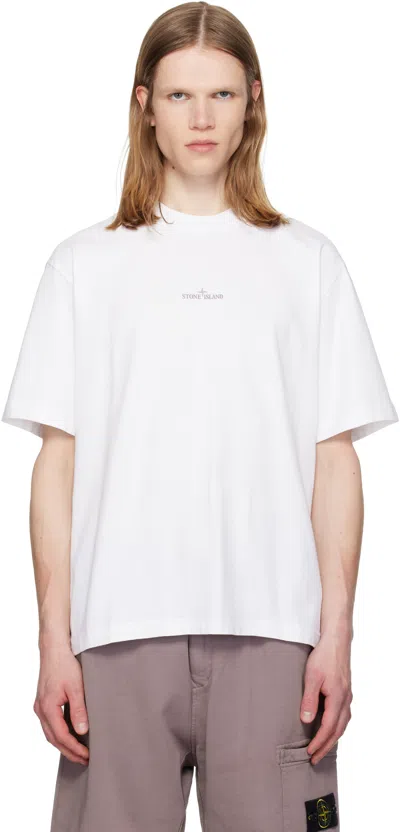 Stone Island White 2100001 Combed Organic Cotton Jersey T-shirt