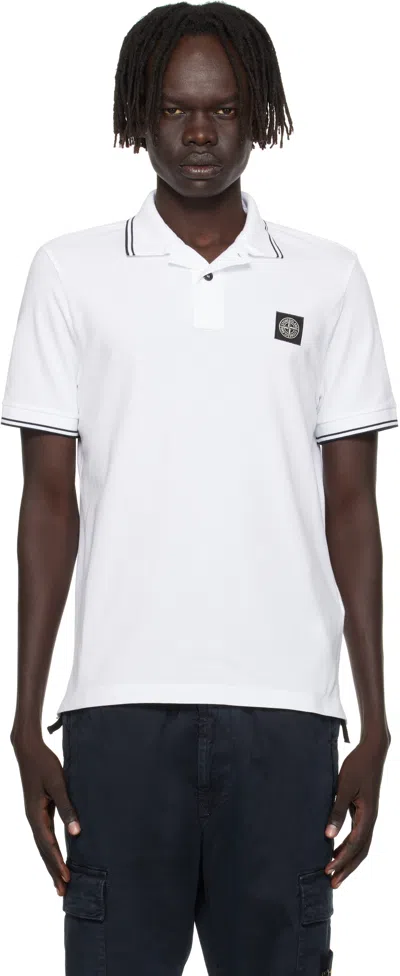Stone Island White 2200007 Piqué Polo