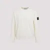 Stone Island Logo Crewneck Sweatshirt In White