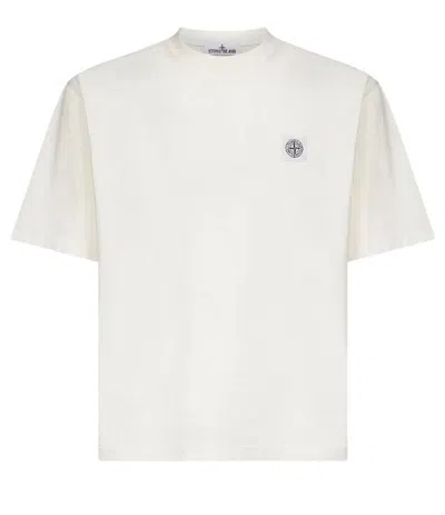 Stone Island White Cotton Clothing T-shirts And Polos