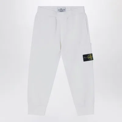 STONE ISLAND WHITE COTTON JOGGING PANTS