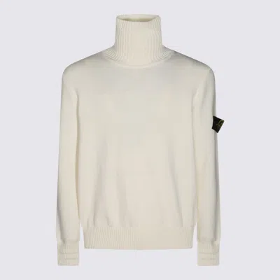 Stone Island White Cotton Knitwear In Neutral