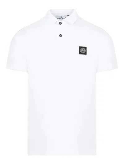 Stone Island White Cotton Polo