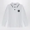 Stone Island Long-sleeved Polo Shirt In White