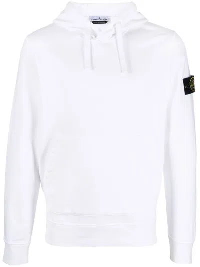 Stone Island White Cotton Sweatshirt