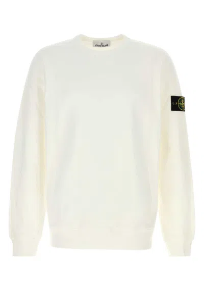 STONE ISLAND WHITE COTTON SWEATSHIRT