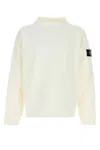 Stone Island Raw Beauty Cotton Sweatshirt In White